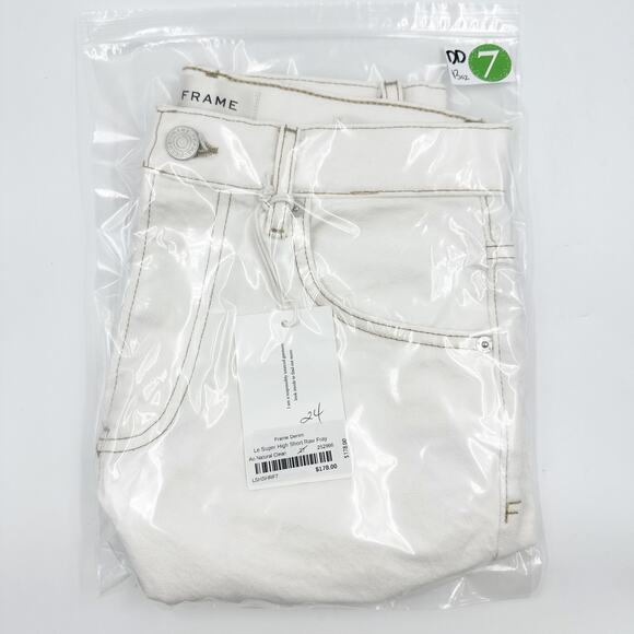 Frame Denim Le Super High Short Raw Fray Au Natural Clean LSHSHRF728-AUCL 24 00 - Picture 5 of 5